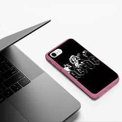 Чехол iPhone 7/8 матовый AC/DC: Mono, цвет: 3D-малиновый — фото 2
