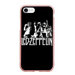 Чехол iPhone 7/8 матовый Led Zeppelin: Mono, цвет: 3D-светло-розовый