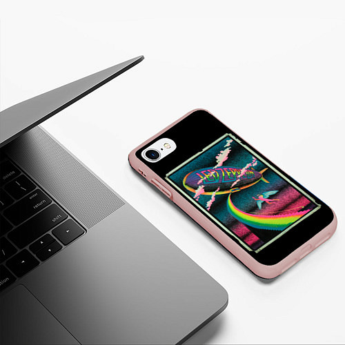 Чехол iPhone 7/8 матовый Led Zeppelin: Colour Fly / 3D-Светло-розовый – фото 3