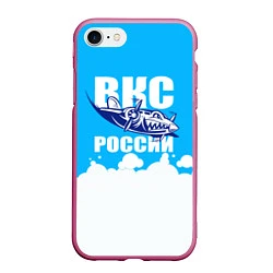 Чехол iPhone 7/8 матовый ВКС России, цвет: 3D-малиновый