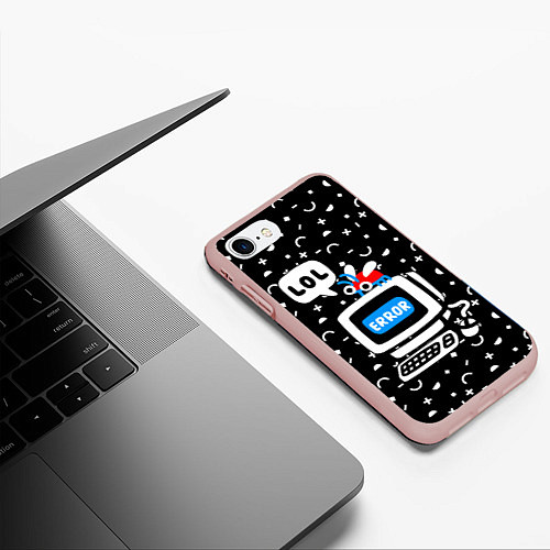 Чехол iPhone 7/8 матовый Fatal Error / 3D-Светло-розовый – фото 3