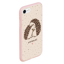 Чехол iPhone 7/8 матовый Влюбленные ежики, цвет: 3D-светло-розовый — фото 2
