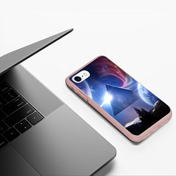 Чехол iPhone 7/8 матовый Pink Floyd: Space, цвет: 3D-светло-розовый — фото 2