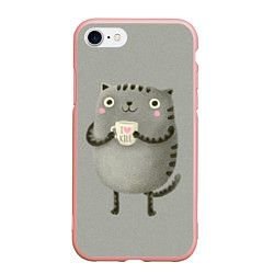 Чехол iPhone 7/8 матовый Cat Love Kill, цвет: 3D-светло-розовый