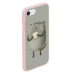 Чехол iPhone 7/8 матовый Cat Love Kill, цвет: 3D-светло-розовый — фото 2