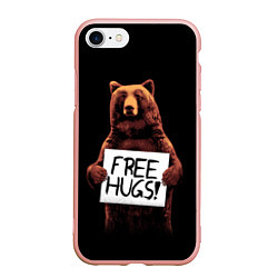 Чехол iPhone 7/8 матовый Медвежьи обьятия, цвет: 3D-светло-розовый