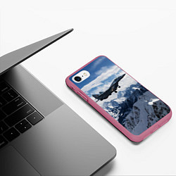 Чехол iPhone 7/8 матовый Космические войска 10, цвет: 3D-малиновый — фото 2