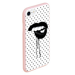 Чехол iPhone 7/8 матовый Black Lips, цвет: 3D-светло-розовый — фото 2