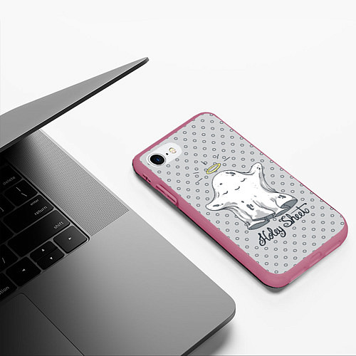 Чехол iPhone 7/8 матовый Holey Sheet / 3D-Малиновый – фото 3