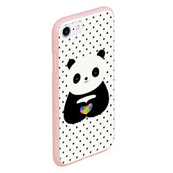 Чехол iPhone 7/8 матовый Любовь панды, цвет: 3D-светло-розовый — фото 2