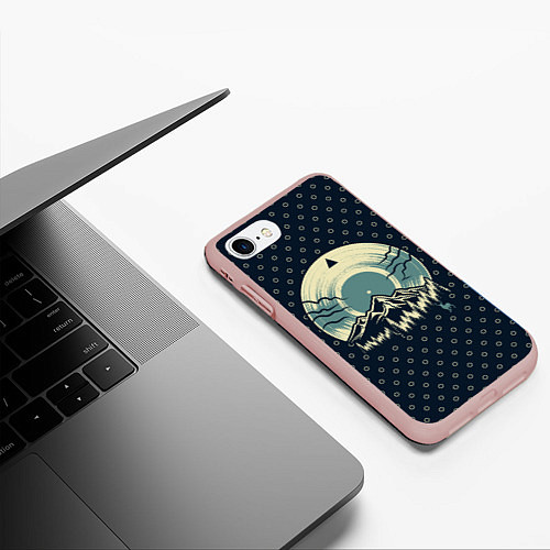 Чехол iPhone 7/8 матовый Музыка гор / 3D-Светло-розовый – фото 3