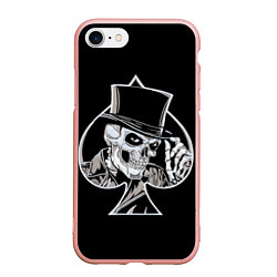 Чехол iPhone 7/8 матовый Скелетон, цвет: 3D-светло-розовый
