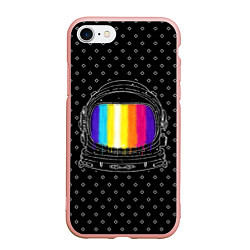 Чехол iPhone 7/8 матовый Цветной астронавт, цвет: 3D-светло-розовый