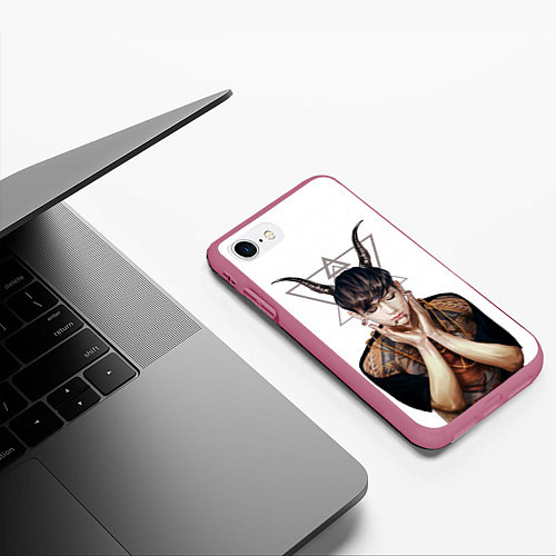 Чехол iPhone 7/8 матовый EXO Demon / 3D-Малиновый – фото 3