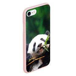 Чехол iPhone 7/8 матовый Панда на ветке, цвет: 3D-светло-розовый — фото 2