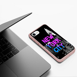 Чехол iPhone 7/8 матовый Flur NYC, цвет: 3D-светло-розовый — фото 2