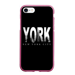 Чехол iPhone 7/8 матовый New York City, цвет: 3D-малиновый