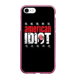 Чехол iPhone 7/8 матовый Green Day: American idiot, цвет: 3D-малиновый