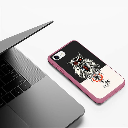 Чехол iPhone 7/8 матовый TDD Owl 95 / 3D-Малиновый – фото 3