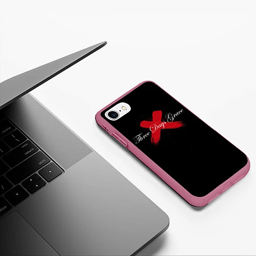 Чехол iPhone 7/8 матовый Three Days Grace / 3D-Малиновый – фото 3