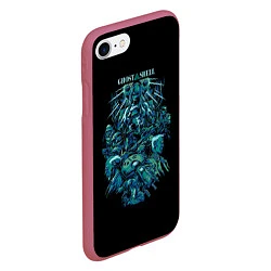 Чехол iPhone 7/8 матовый Ghost In The Shell 7, цвет: 3D-малиновый — фото 2