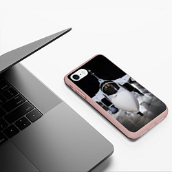 Чехол iPhone 7/8 матовый Истребитель, цвет: 3D-светло-розовый — фото 2