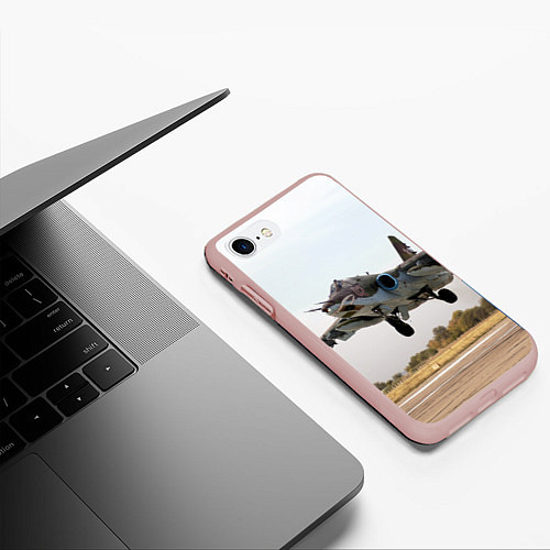Чехол iPhone 7/8 матовый Истребитель / 3D-Светло-розовый – фото 3