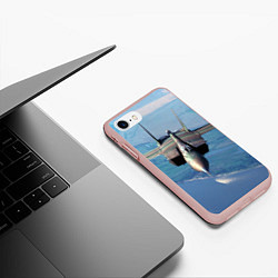 Чехол iPhone 7/8 матовый МиГ-31, цвет: 3D-светло-розовый — фото 2