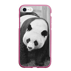 Чехол iPhone 7/8 матовый Большая панда, цвет: 3D-малиновый