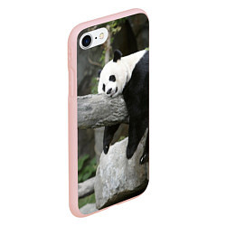 Чехол iPhone 7/8 матовый Большая уставшая панда, цвет: 3D-светло-розовый — фото 2