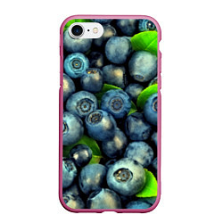 Чехол iPhone 7/8 матовый Голубика, цвет: 3D-малиновый
