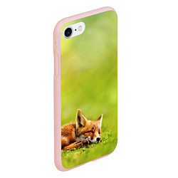 Чехол iPhone 7/8 матовый Лисичка спит, цвет: 3D-светло-розовый — фото 2