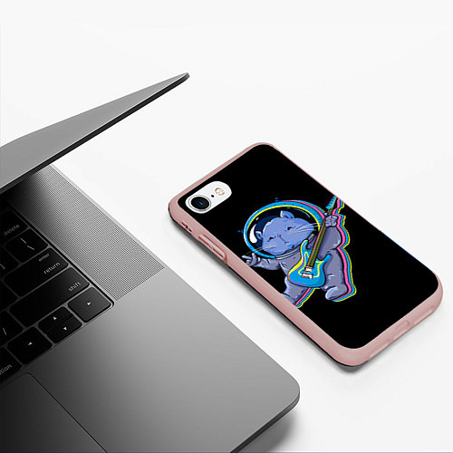 Чехол iPhone 7/8 матовый Космокот / 3D-Светло-розовый – фото 3