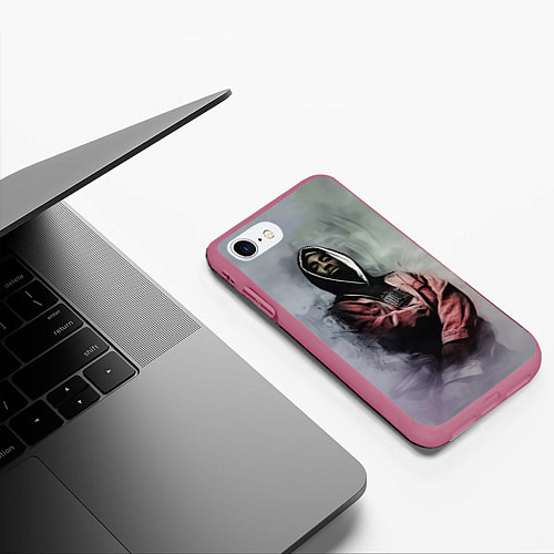 Чехол iPhone 7/8 матовый Shakur Rap / 3D-Малиновый – фото 3