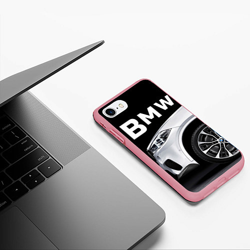 Чехол iPhone 7/8 матовый BMW: White Style / 3D-Баблгам – фото 3