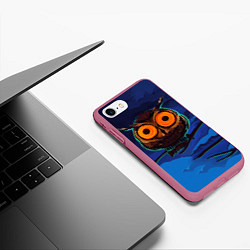 Чехол iPhone 7/8 матовый Глаза филина, цвет: 3D-малиновый — фото 2