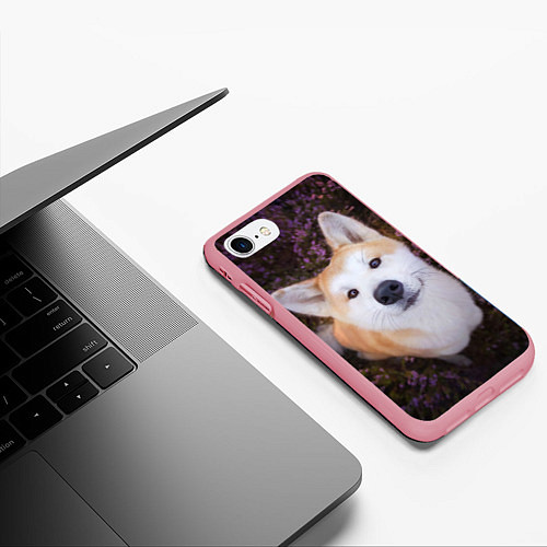 Чехол iPhone 7/8 матовый Улыбка песика / 3D-Баблгам – фото 3