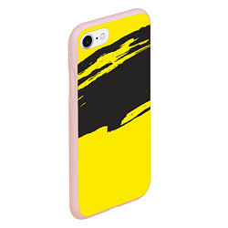 Чехол iPhone 7/8 матовый Чёрно-жёлтый, цвет: 3D-светло-розовый — фото 2