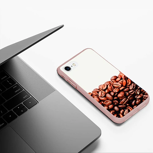 Чехол iPhone 7/8 матовый Coffee / 3D-Светло-розовый – фото 3