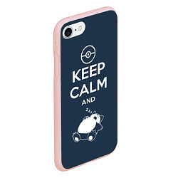 Чехол iPhone 7/8 матовый Keep Calm & Squirtle, цвет: 3D-светло-розовый — фото 2