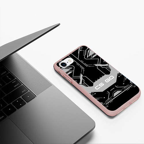Чехол iPhone 7/8 матовый CS:GO Black collection / 3D-Светло-розовый – фото 3