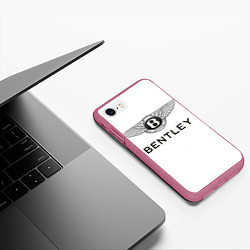 Чехол iPhone 7/8 матовый Bentley, цвет: 3D-малиновый — фото 2