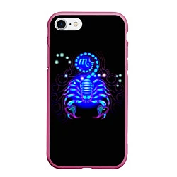 Чехол iPhone 7/8 матовый Космический Скорпион, цвет: 3D-малиновый