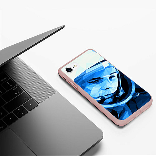 Чехол iPhone 7/8 матовый Gagarin Art / 3D-Светло-розовый – фото 3