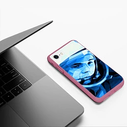 Чехол iPhone 7/8 матовый Gagarin Art, цвет: 3D-малиновый — фото 2