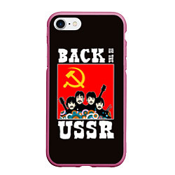 Чехол iPhone 7/8 матовый Back In The USSR, цвет: 3D-малиновый