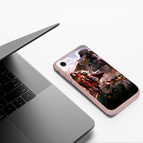 Чехол iPhone 7/8 матовый Warhammer 40k: Angelos / 3D-Светло-розовый – фото 3
