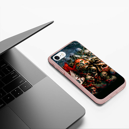 Чехол iPhone 7/8 матовый Warhammer 40k: Skulls / 3D-Светло-розовый – фото 3