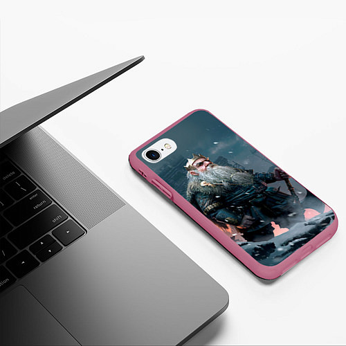 Чехол iPhone 7/8 матовый Witcher gwent 7 / 3D-Малиновый – фото 3