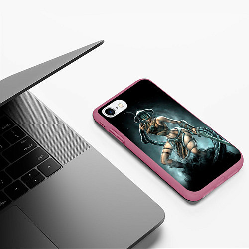 Чехол iPhone 7/8 матовый Довакинка / 3D-Малиновый – фото 3